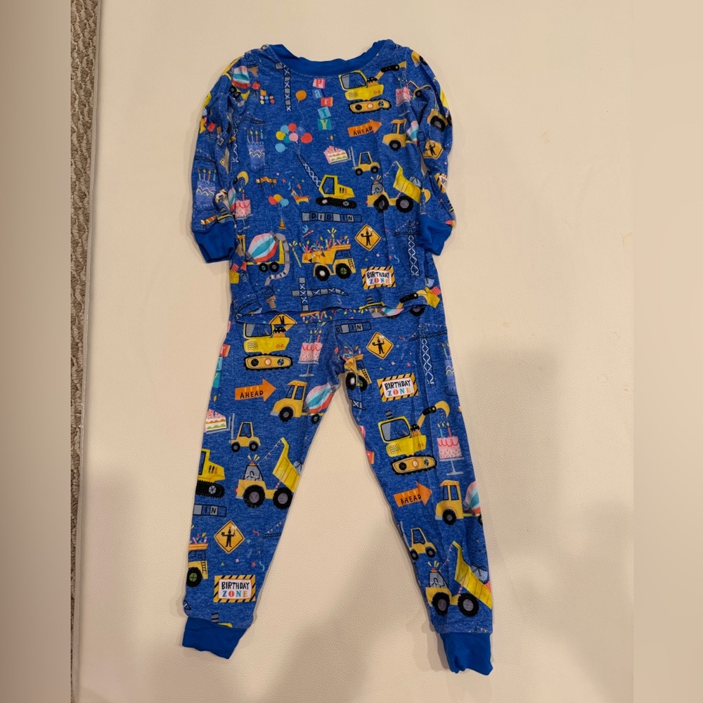 Little sleepies birthday  Construction Theme Pajama Set